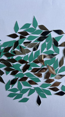 MIRROR GLASS WORLDWIDE FANCY SHAPE SILVER MIRROR FOR LIPPAN ART 21/8MM 100GM 390PIECE