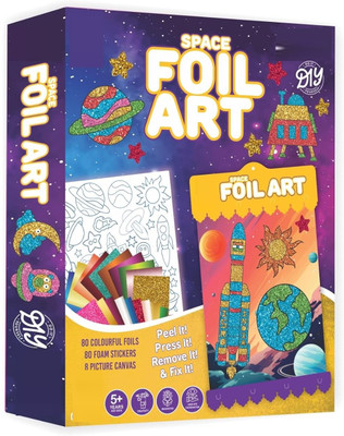 zokato Space Foil Art DIY Activity Kit Foil Fun Art & Craft Kits for Boys & Girls