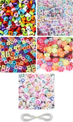 REGLET DIY 1050 Letter Beads (3 types) & 130 Emojis (2 types) for Bracelet Keychains
