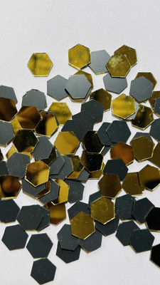MIRROR GLASS WORLDWIDE HEXAGON SHAPE GOLDEN MIRROR FOR LIPPAN ART 12MM 100GM 280PIECE