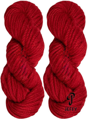 JEFFY Motu Thick Chunky Hand Knitting Best Used (Red Shade no-13, 200 Gram)