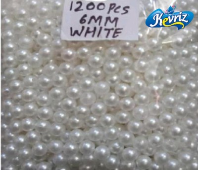 KEVRIZ 6mm Round Jewelry Making Glass Pearl Beads 1200PCS