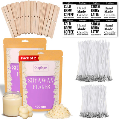 Craftinger Candle Making Kit | 800gm SOYA Wax Flake