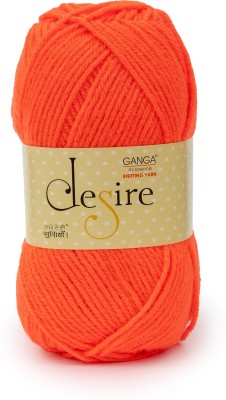 GANGA Desire Hand Knitting and Crochet yarn (Tiger Orange) (200gms)