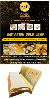 A.K COLLECTION GOLD LEAFING STUDIO LEAF.100 SHEETS 8X8CM GLIDING FOIL FOR RESIN ART.41