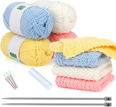 Qroof Knitting Kit for Beginners Yarn Knitting Needles Set