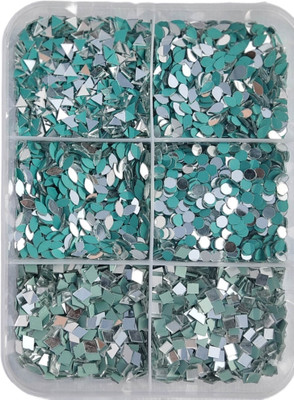 Nihaal 6 Shape Small mirror for craft ( 1200 pcs with glue cone storage box free)