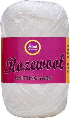 Simi Enterprise Rosewool White 200 gms Wool Ball Hand knitting wool- Art-GJC