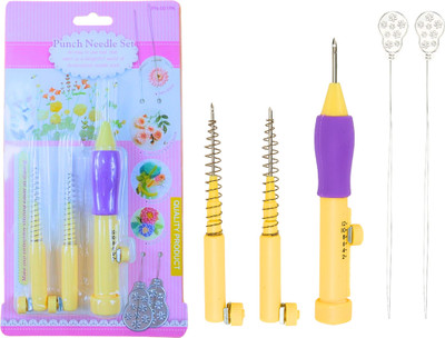 ADW CRAFT'S Punching Needle Embroidery Kit for Beginners with Fabric, Wooden Frame & Threads