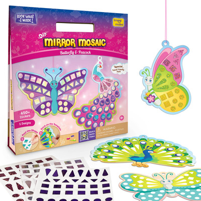 Imagimake Mirror Mosaic : Butterfly & Peacock |DIY Mosaic Art and Craft kit