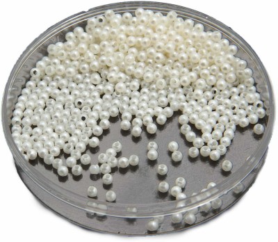 Uniqon (Pack of 100 Gram) 4mm White Moti Ball Pearl Bead DIY Craft Decoration Material