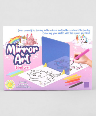 zokato Unicorn Mirror Art Set of 27 - Multicolour For Kids