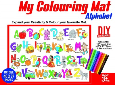 ZWINKO My Colouring MAT for Kids Reusable and Washable. Big MAT for Colouring__(ALPHA)