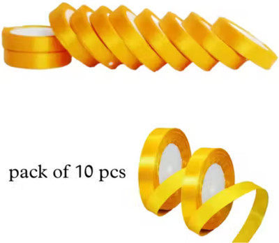 Qroof ‎1/2 inch Golden Yellow Satin Ribbon Sewing Ribbon Roll