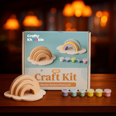 Crafty Khoobie Rainbow Wooden Cutouts craft kit