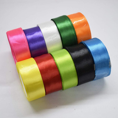 ASIAN HOBBY CRAFTS Satin Ribbon 1” Wide, Roll Length 10 Meter, Multiple Colors, Pack of 10 Rolls