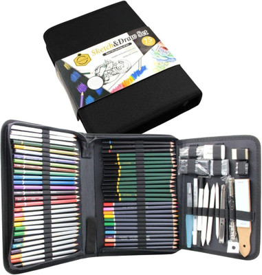 Kreative Kraft Professional Portrait Sketching Kit: 75-Piece Set