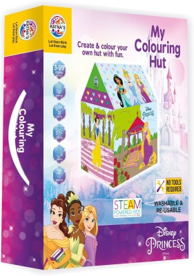 KIDISTIK Colouring Hut Disney Princess Play Tent DIY Kit for Kids (Washable & Reusable)