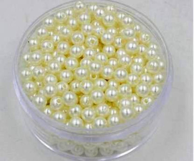 Sharum Crafts Cream color Pearl Beads for Jewellery Making, Necklace & Pearls for Em