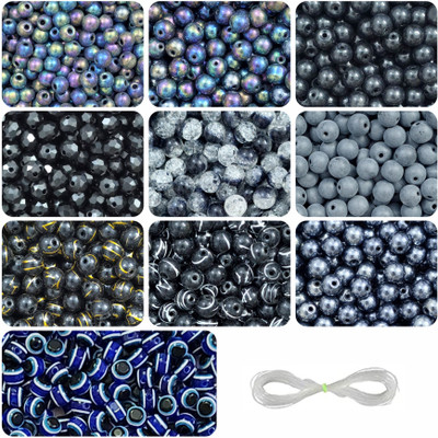 REGLET 10 Evil Eye, 290 Black Glass Beads Bracelet Making Kit Beads Set Beads Kit