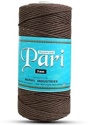 Macrame Cords Pari Dori Thread | 3mm Single Strand | Coffee Brown | 200-250 Metres | 1kg Spool