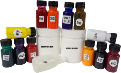 PRANSUNITA Complete Pigment Block Dye & Screen Printing Kit- includes Color, Binder & Fixer
