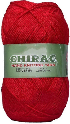 NTGS Oswal Chirag Red (200 gm) Wool Ball Hand Knitting Wool/Art Craft Soft Fingering Crochet Hook Yarn, Needle Knitting Yarn Thread Shade no-25
