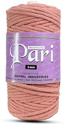 Macrame Cords Pari Dori Thread | 5mm Braided | Peach | Approx 100 Metres | 1kg Spool