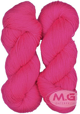 KNIT KING Vardhman Brilon Light Magenta (Deep Gajri) Wool Hank Hand knitting wool thread