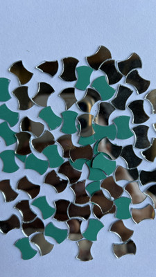 MIRROR GLASS WORLDWIDE FANCY SHAPE SILVER MIRROR FOR LIPPAN ART 14/10MM 100GM 355PIECE