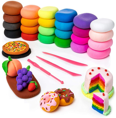 Shopex DIY Colourful Non-Toxic Modeling Air Dry Bouncing Clay with Tools (12 Pcs)