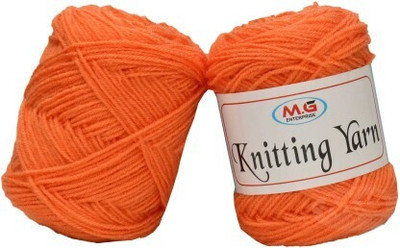 KNIT KING Vardhman Brilon Orange Wool Hank Hand knitting wool thread dyed