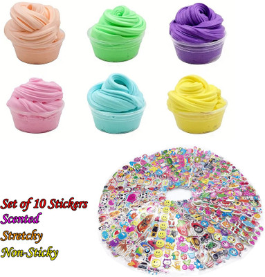 AncientKart Creative Crystal Mud for Art Craft and play set of 6 with unicorn accessories