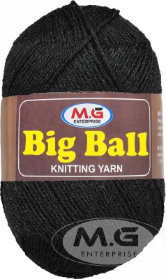 KNIT KING BIG BALL Black 400 gm Ball Hand knitting wool -GA Art-AJC