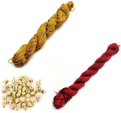 Crafts Haveli Nylon Cord 30 Mtr Knot Macrame Braided String 1mm Nylon_Brown Magenta