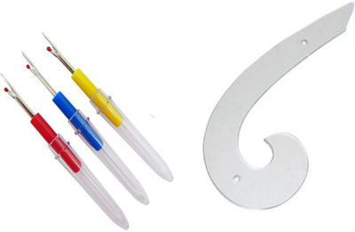 Sharum Crafts 2 Items Combo : 3 Seam Ripper & French Curve