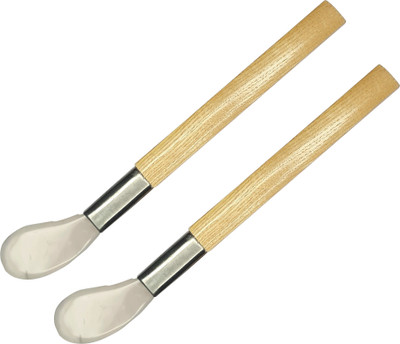 Luxuro Agate Burnisher Thumb Nail Type Flat Gold Tool with Wooden Handle (Set of 2 PCS)