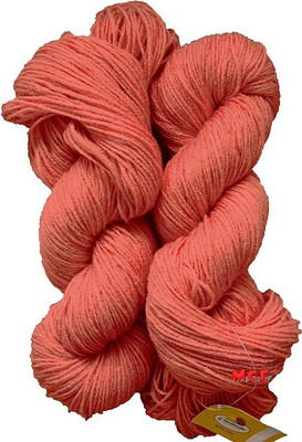KNIT KING Vardhman Brilon Salmon Wool Hank Hand knitting wool thread dyed