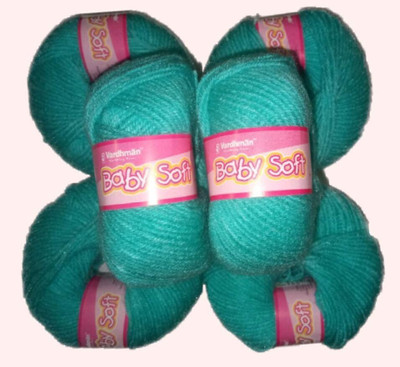 Vardhman Wool Baby Soft Wool Hand Knitting Soft Fingering Crochet Hook 6 pcs (150gms) Teal