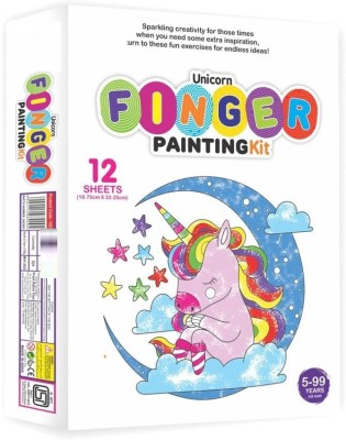 zokato Unicorn Finger Painting Kit Non Toxic Colours With Plastic Fingers