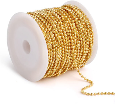 Happi Tokens Golden Ball Chain for Jewellery Making/Decorating & Craft Work - 10 mtrs(1.5mm)