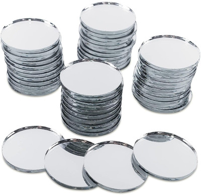 VINAYAK GALLERY Round Shape Mirror for All Craft Work (Size 1= Inch) (Pack of 50)