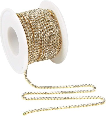 APSARA FASHION Stone Chain 10 meters 2mm (18pp) close gold white