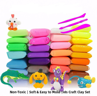 Crafty Villa Craft Air Dry Super Clay Colorful Playing Clay For Kids (12 PC)
