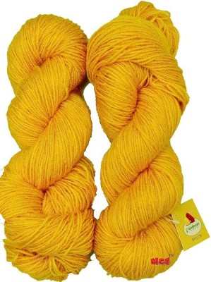 KNIT KING Vardhman Brilon Mustard Wool Hank Hand knitting wool thread dyed