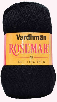 KNIT KING Rosemary Black (300 gm) Wool Ball Hand knitting wool / Art Craft soft fingering crochet hook yarn, needle knitting yarn thread dyed