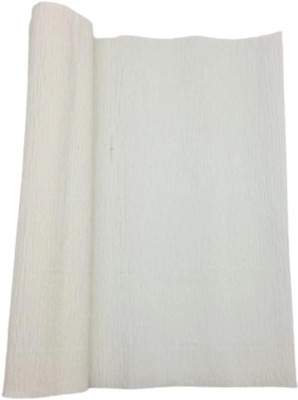 3A Featuretail White 8ft Length/20in Width Crepe Paper Roll/Wrinkled Paper for Flower Making, Bouquet Wrapping and Craft