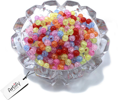 Craft Affair | Crystal Crackle Acrylic Beads (Pack of 100, 8mm)