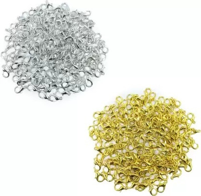 Shivarth 200pcs Golden Silver Lobster Hooks Clasps Necklace Bracelet Findings Fasteners