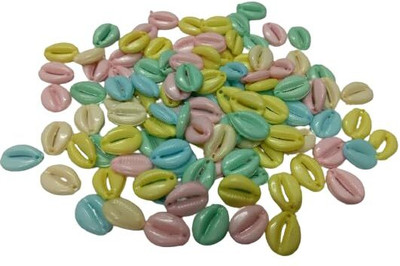 AAASAH 100 Pcs Neon Color Acrylic Cowrie Kauri Shell Beads for Adornment Beads